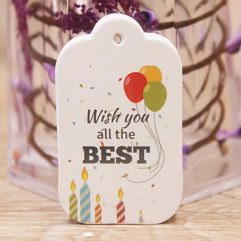 100pcs Happy Birthday Gift Tags 5X3cm Cardboard