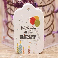 100pcs Happy Birthday Gift Tags 5X3cm Cardboard