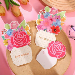 3pcs Bouquet Greeting Cards for Thanksgiving Mothers and Friends