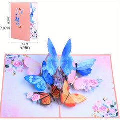 3D Butterfly Garden Greeting Card Pop up Butterfly Thank You Card