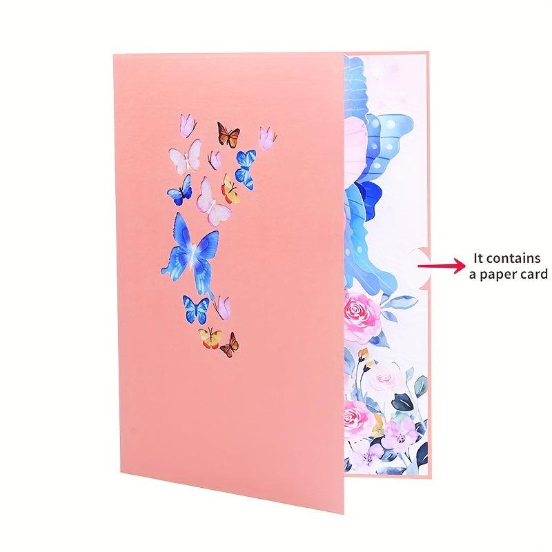 3D Butterfly Garden Greeting Card Pop up Butterfly Thank You Card