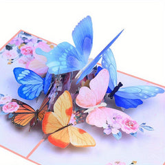 3D Butterfly Garden Greeting Card Pop up Butterfly Thank You Card