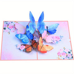 3D Butterfly Garden Greeting Card Pop up Butterfly Thank You Card
