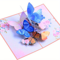 3D Butterfly Garden Greeting Card Pop up Butterfly Thank You Card