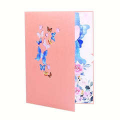 3D Butterfly Garden Greeting Card Pop up Butterfly Thank You Card