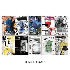 10pcs Graffiti Poster Card Postcard Wall Bedroom Decoration