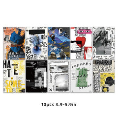 10pcs Graffiti Poster Card Postcard Wall Bedroom Decoration