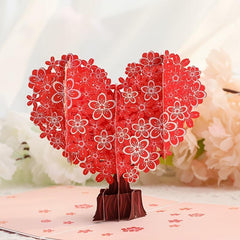 Floral Love Heart 3D Pop Up Greeting Card For Mother's Birthday Anniversary