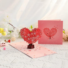 Floral Love Heart 3D Pop Up Greeting Card For Mother's Birthday Anniversary