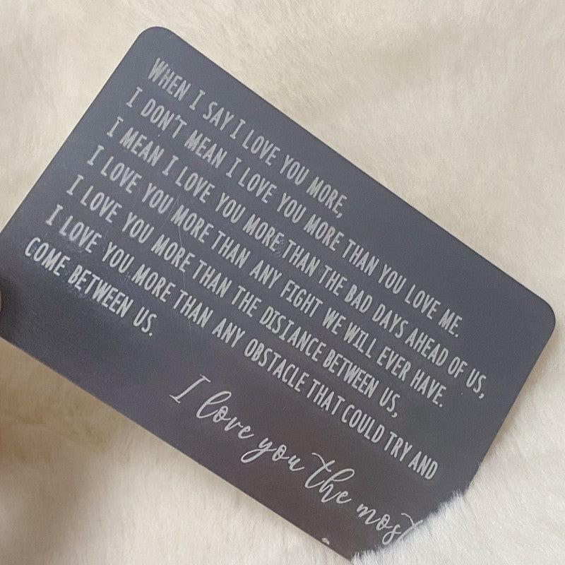 Metal Wallet Card Thanksgiving Gift On Confession Wallet Insert Card