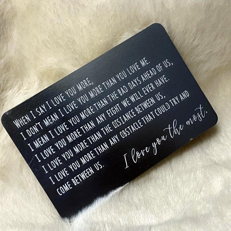 Metal Wallet Card Thanksgiving Gift On Confession Wallet Insert Card