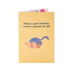 Funny Cat Happy Birthday Pop Up Card For Parents Friends Siblings