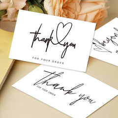 50pcs Thank You Card Gift Packaging Coated Paper Card