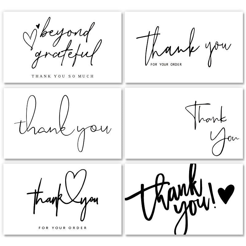 50pcs Thank You Card Gift Packaging Coated Paper Card