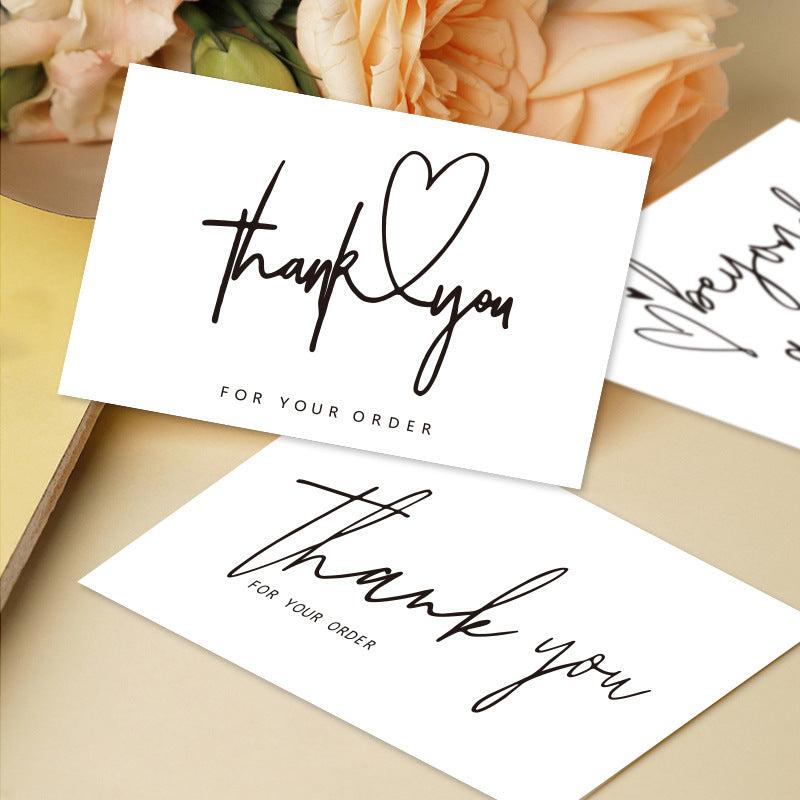 50pcs Thank You Card Gift Packaging Coated Paper Card
