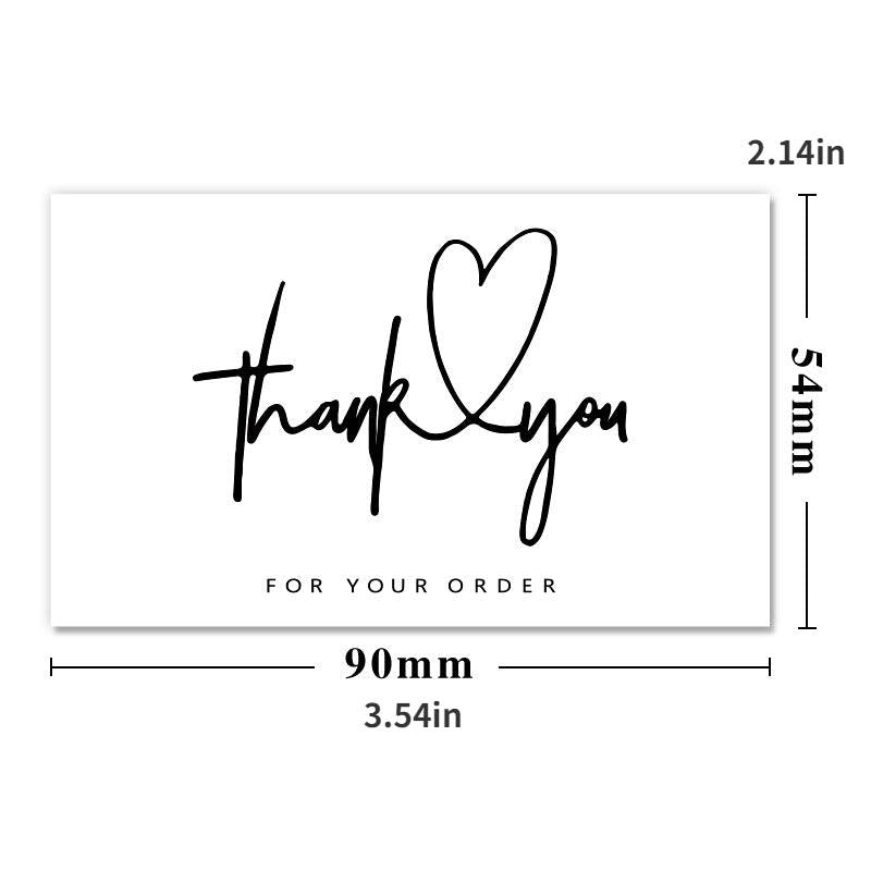 50pcs Thank You Card Gift Packaging Coated Paper Card