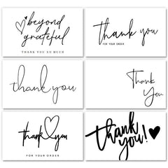 50pcs Thank You Card Gift Packaging Coated Paper Card