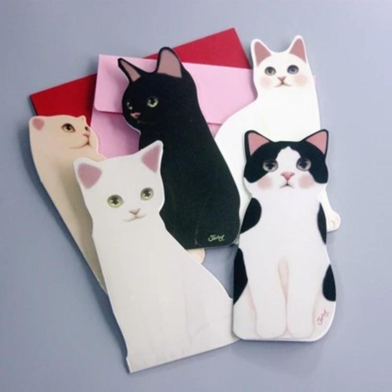 Cat 3D Christmas Card with Colorful Envelope