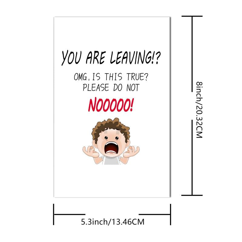Funny Resignation Card for Coworker - Office Retention Card with Envelope