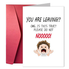 Funny Resignation Card for Coworker - Office Retention Card with Envelope