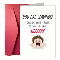 Funny Resignation Card for Coworker - Office Retention Card with Envelope