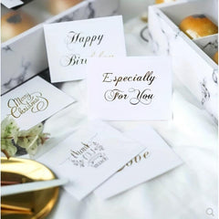 10pcs Bronzing Small Greeting Cards Thank You Message Cards Gift Packaging
