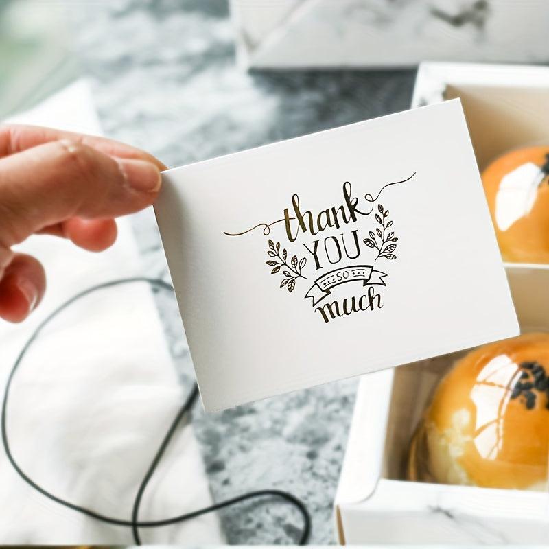 10pcs Bronzing Small Greeting Cards Thank You Message Cards Gift Packaging