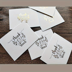 10pcs Bronzing Small Greeting Cards Thank You Message Cards Gift Packaging