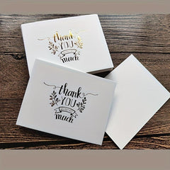 10pcs Bronzing Small Greeting Cards Thank You Message Cards Gift Packaging