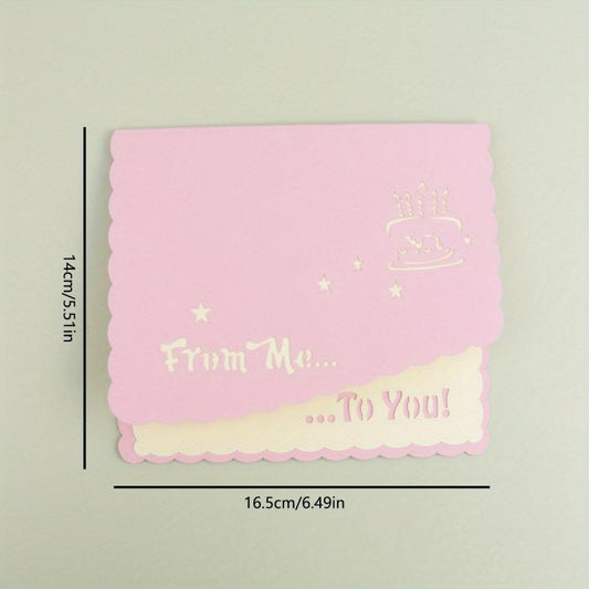 3D Happy Birthday Greeting Card - Bronzing Foldable Birthday Gift Blessing