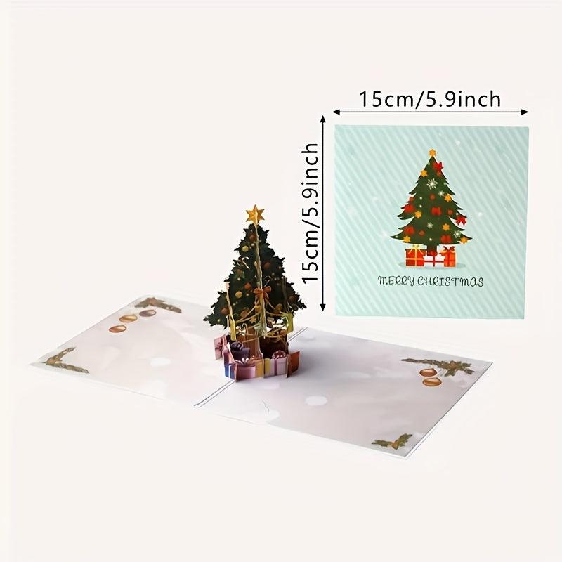 3D Christmas Tree Greeting Cards - Pack of 6