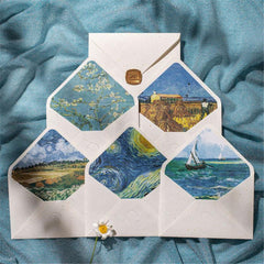 Vintage Painting Series Hemp Texture Letter Paper Invitation Card Bag
