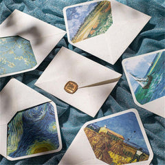 Vintage Painting Series Hemp Texture Letter Paper Invitation Card Bag