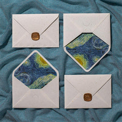 Vintage Painting Series Hemp Texture Letter Paper Invitation Card Bag