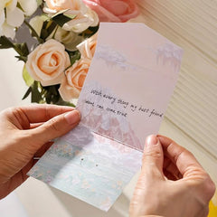 6pcs Landscape Painting Greeting Card Thanksgiving Christmas Birthday Message