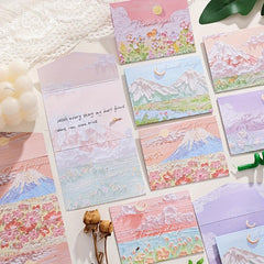 6pcs Landscape Painting Greeting Card Thanksgiving Christmas Birthday Message