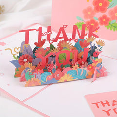 1pc Thank You Pop Up Card 3D Pop Up Greeting Card With Envelopes