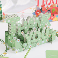 1pc Thank You Pop Up Card 3D Pop Up Greeting Card With Envelopes