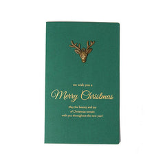 4pcs Retro Metal Special Paper Bronzing Greeting Card Christmas Card