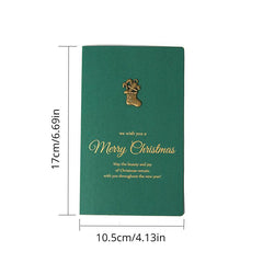 4pcs Retro Metal Special Paper Bronzing Greeting Card Christmas Card