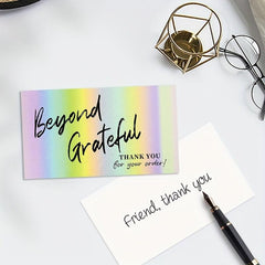 50pcs Thank You For Supporting My Small Business Cards 8.89cmx5