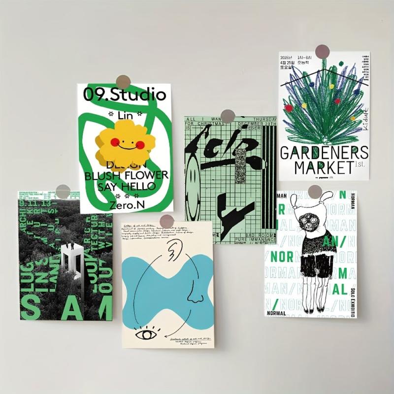 10Pcs Green Art Postcard DIY Wall Decoration Card