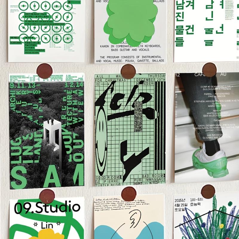 10Pcs Green Art Postcard DIY Wall Decoration Card