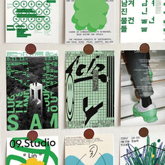 10Pcs Green Art Postcard DIY Wall Decoration Card