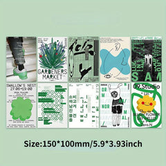 10Pcs Green Art Postcard DIY Wall Decoration Card