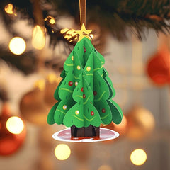 3D Pop Up Christmas Tree Greeting Card Paper Carved Cartoon Party Favor