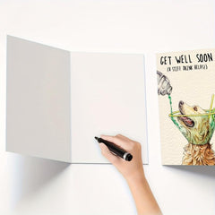 1pc Dog Cone Card Get Well Golden Retriever Feel Better