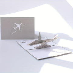 3D Pop Up Airplane Greeting Card for Birthday Graduation Wedding Anniversary