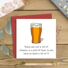 Funny Beer Birthday Card For Men & Women - Humorous Friendship Greeting Card