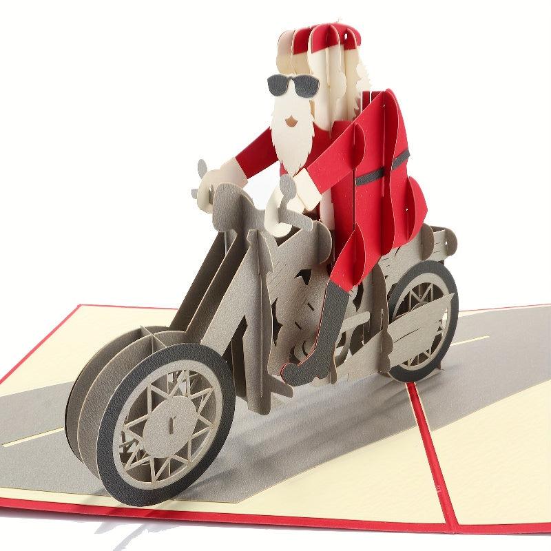 3D Pop Up Santa Card Paper Engraved Card - Christmas Gift Decoration